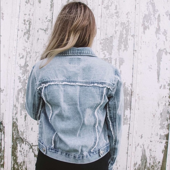 frayed denim jacket - Picture 2 of 2